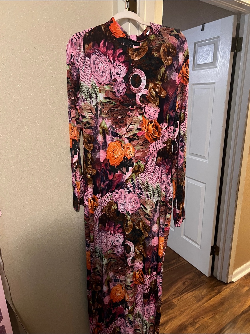 Floral Maxi Dress in Pink and Orange - Women